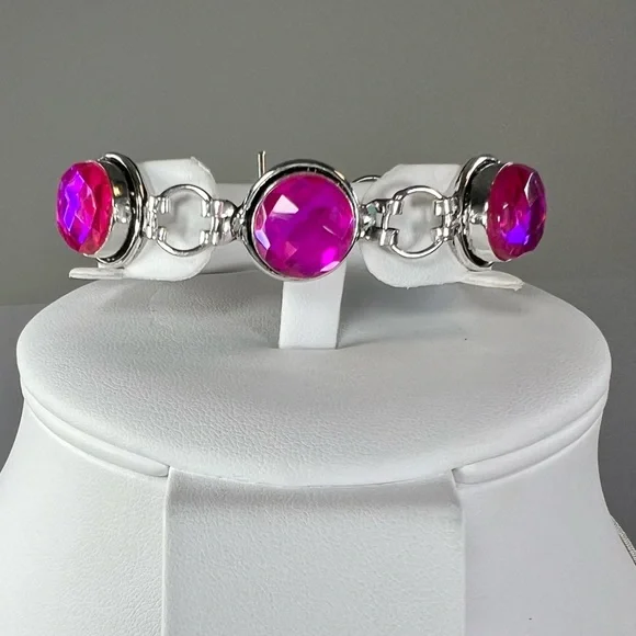 Pink 🔥 Fire Topaz 925 Large Crab Pendant & Bracelet - Picture 4 of 9